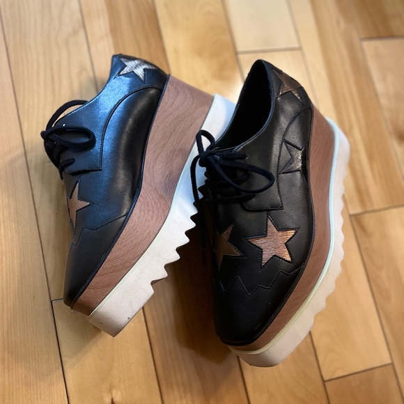 Stella McCartney black and bronze Elyse platform sneakers - Picture 7 of 13